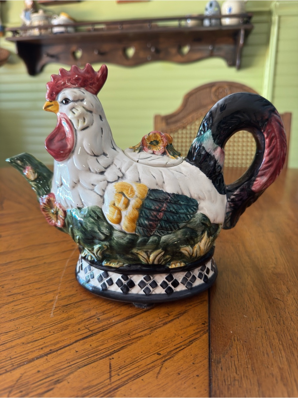Vintage 1998 CBK Ltd. Ceramic Rooster Teapot with Lid – 7”